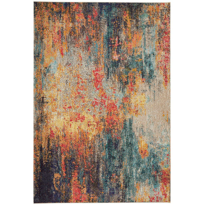 Celestial CES15 Modern Abstract Soft Durable Low Short Flat Pile Multicolour Rug