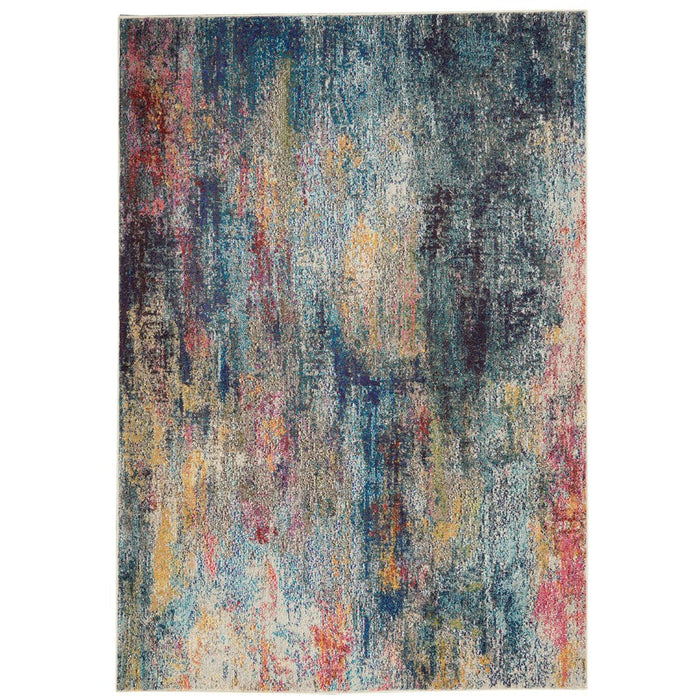 Celestial CES16 Modern Abstract Soft Durable Low Short Flat Pile Multicolour Rug