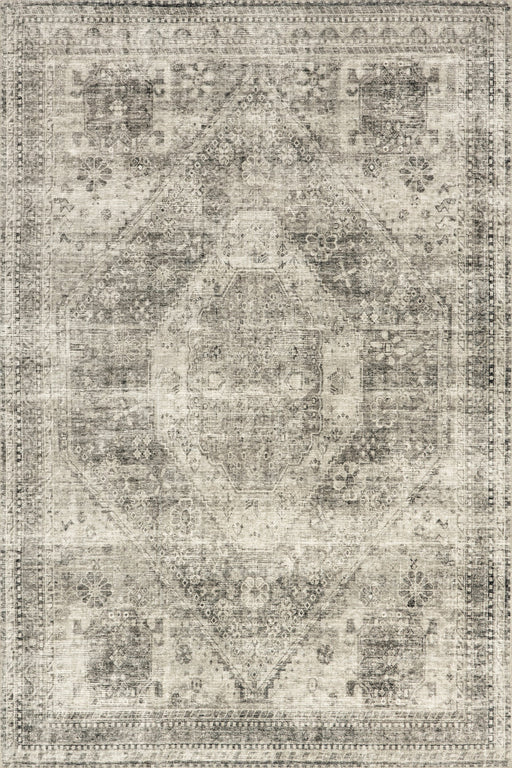 Celia Medallion Machine Washable Area Rug 80x150 Centimeters Grey