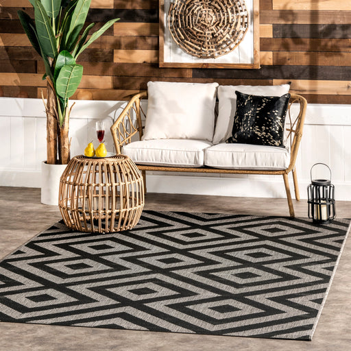 Celtic Trellis Grey Area Rug For Indoor Outdoor Use