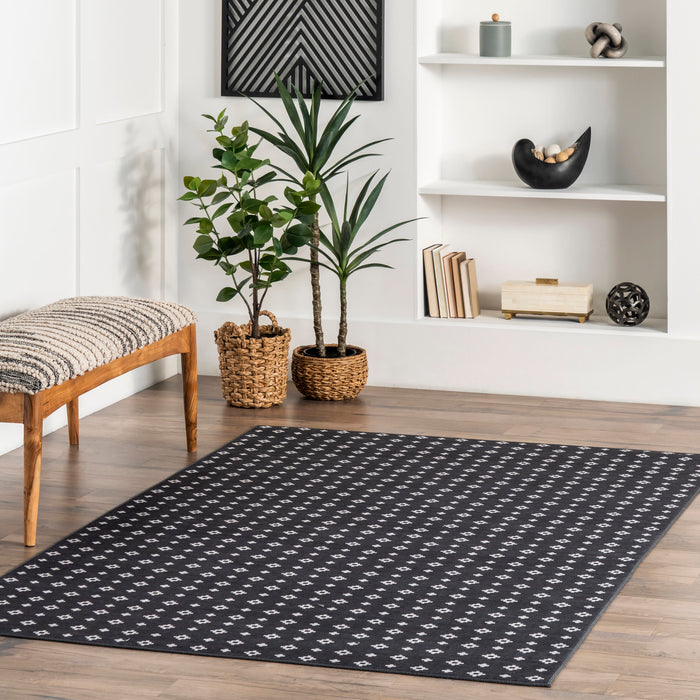 Celtic Washable Rug For Indoor Outdoor Use Dark Grey 150x240 cm