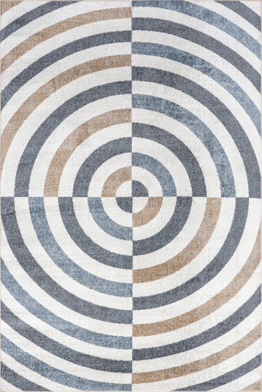 Chandra Blue Retro Spirals Washable Area Rug 120x180cm