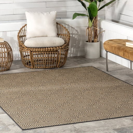 Charcoal Greek Tiles Area Rug for Indoor and Outdoor Use