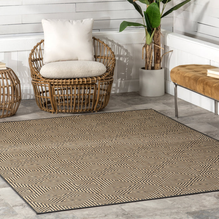 Charcoal Greek Tiles Area Rug for Indoor and Outdoor Use