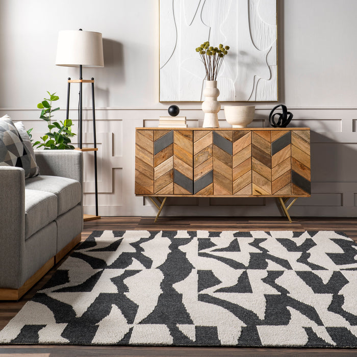 Charcoal Handmade Monochrome Area Rug