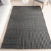 Charcoal High-Low Wool Cotton Area Rug 160x230 cm