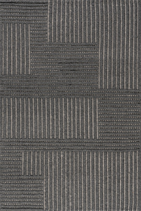 Charcoal High-Low Wool Cotton Area Rug 160x230 cm