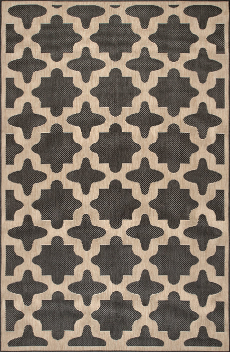 Charcoal Starry Trellis Area Rug for Indoor Outdoor Use