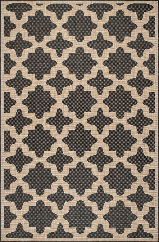 Charcoal Starry Trellis Area Rug for Indoor Outdoor Use