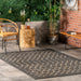 Charcoal Trellis Area Rug for Indoor and Outdoor Use