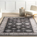 Charcoal Washable Area Rug For High Traffic Homes