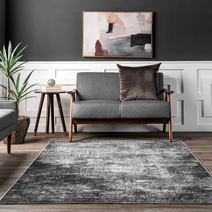 Charcoal Washable Rug for Busy Homes with Kids and Pets