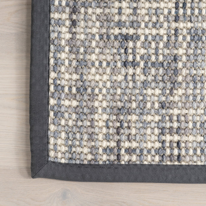 Charcoal Wool Blend Crosshatch Area Rug 160x230 cm