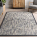 Charcoal Wool Blend Crosshatch Area Rug 160x230 cm