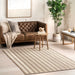 Charlene Striped Indoor Outdoor Area Rug 150 cm Ivory