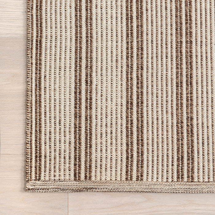 Charlene Striped Indoor Outdoor Area Rug 150 cm Ivory