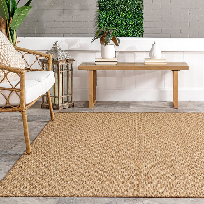 Charlotta Brown Checkered Indoor Outdoor Area Rug 152 x 244 cm