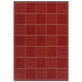 Checked Flatweave Anti-Slip Gel Back Red Rug