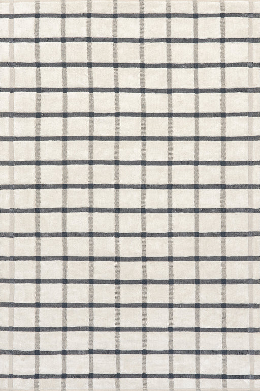 Checked Wool Area Rug 152x244 cm Ivory