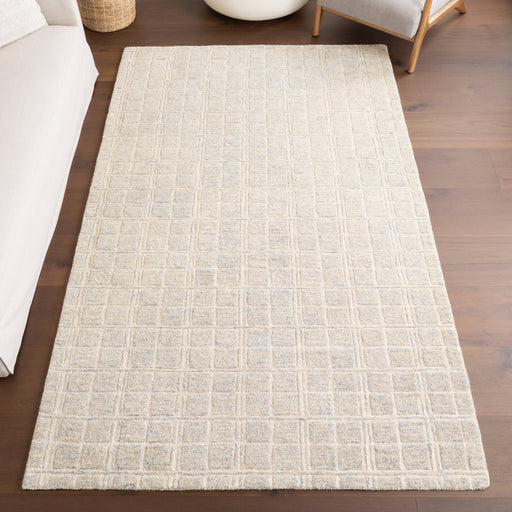 Checkered Area Rug Blue Grey Handmade Soft Texture 120x180 cm