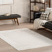 Checkered Border Area Rug 120x180 cm Cream