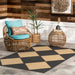 Checkered Dark Grey Indoor Outdoor Area Rug 120x180 cm