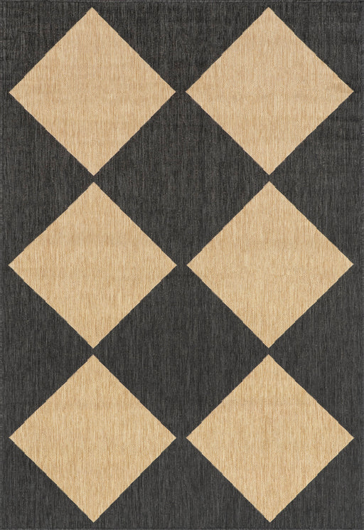 Checkered Dark Grey Indoor Outdoor Area Rug 120x180 cm