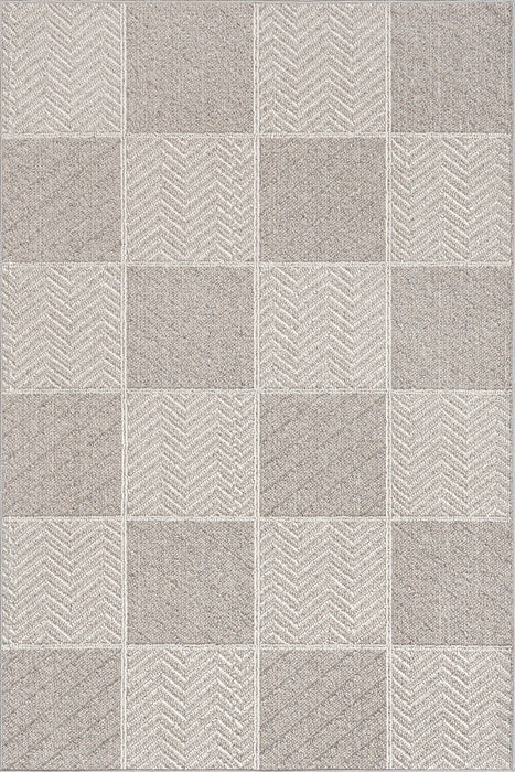 Checkered Grey Area Rug for Modern Home Decor