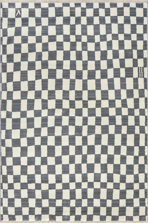 Checkered Grey Box Area Rug 150x230 cm