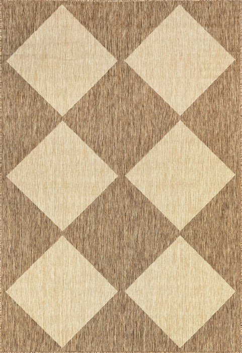 Checkered Indoor Outdoor Rug 120x180 cm Brown