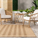 Checkered Indoor Outdoor Rug in Brown for Versatile Spaces