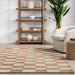 Checkered Jute Area Rug 90x150 cm Natural Design