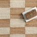 Checkered Jute Area Rug 90x150 cm Natural Design