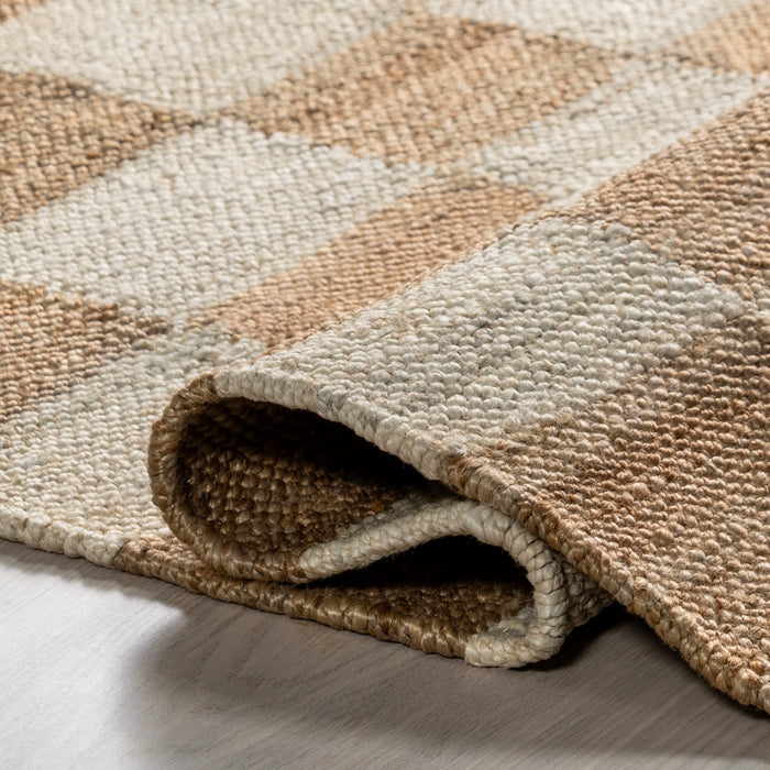 Checkered Jute Area Rug 90x150 cm Natural Design