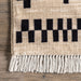 Checkered Moroccan Tassel Area Rug 140cm Off White