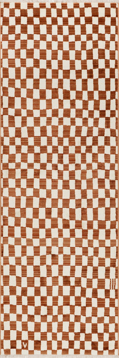 Checkered Orange Area Rug 120x180 cm Geometric Pattern