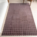 Checkered Plush Washable Rug 140x200 cm Dark Brown