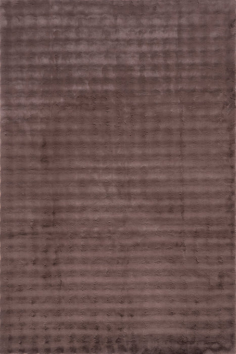 Checkered Plush Washable Rug 140x200 cm Dark Brown