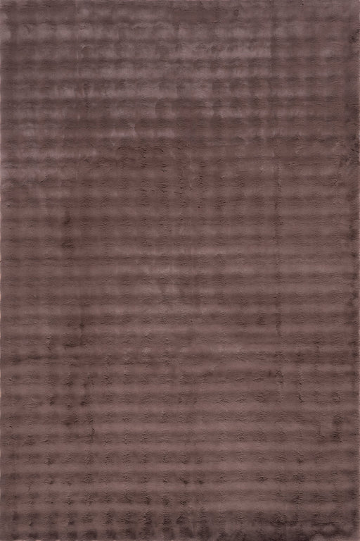 Checkered Plush Washable Rug 140x200 cm Dark Brown