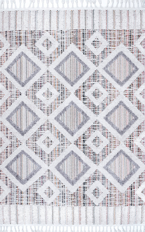 Checkered Tassel Area Rug 120x180 cm Pink