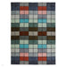 Chequers Modern Geometric Hand-Carved Hi-Low Textured Wool Multicolour Rug