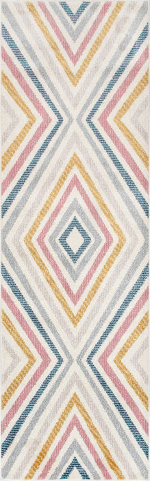 Chevron Area Rug 160cm Beige Durable Design