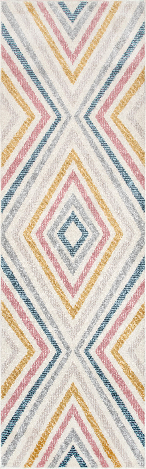 Chevron Area Rug 160cm Beige Durable Design