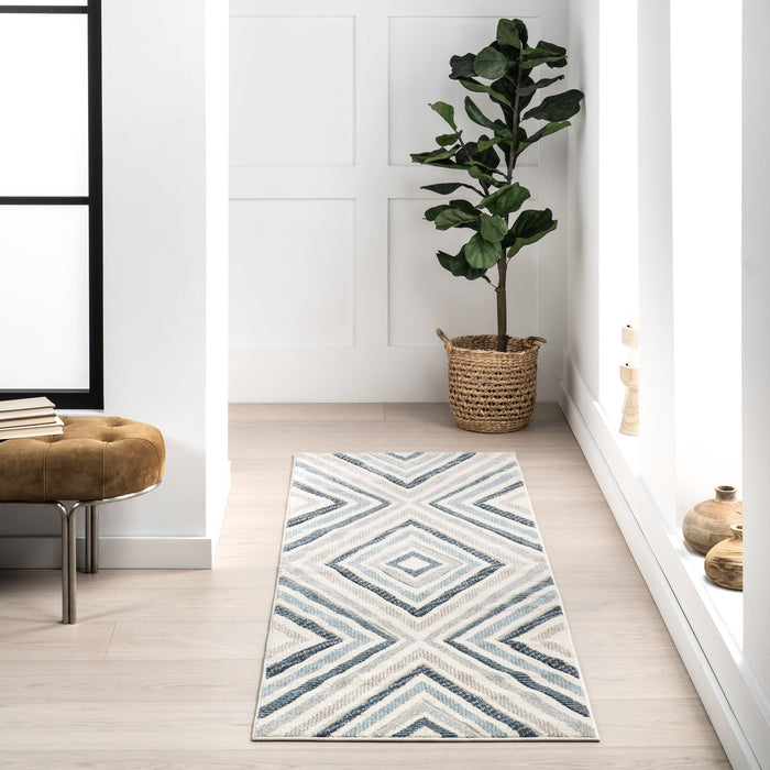 Chevron Area Rug 160x230 cm Blue