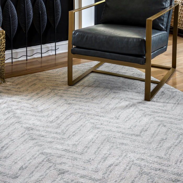 Chevron Area Rug 160x230 cm Grey Color