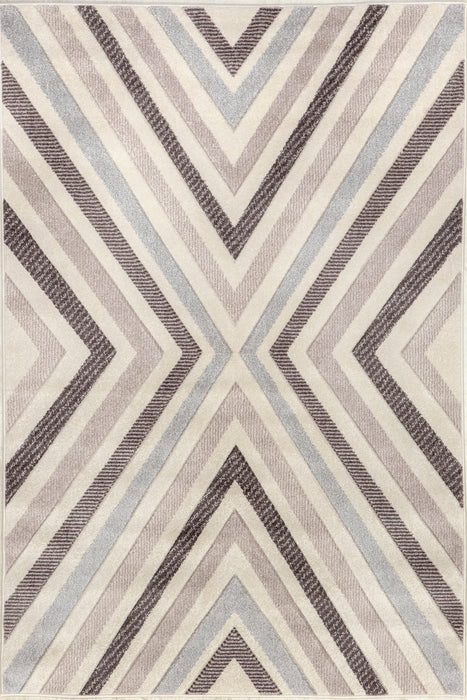 Chevron Area Rug 160x230 cm Grey Durable Design