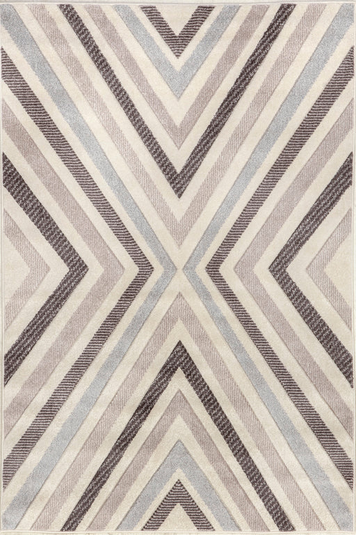 Chevron Area Rug 160x230 cm Grey Durable Design