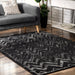 Chevron Area Rug Black 160x230 cm