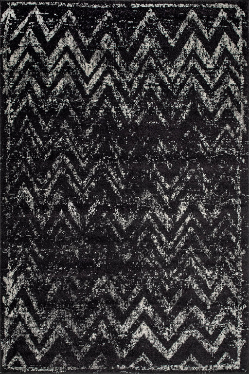 Chevron Area Rug Black 160x230 cm