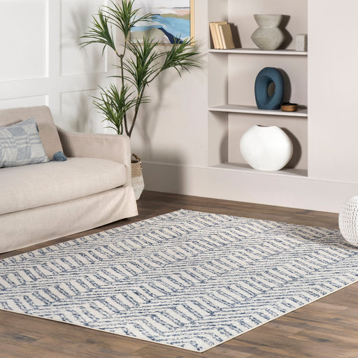 Chevron Area Rug Blue 160x230 cm